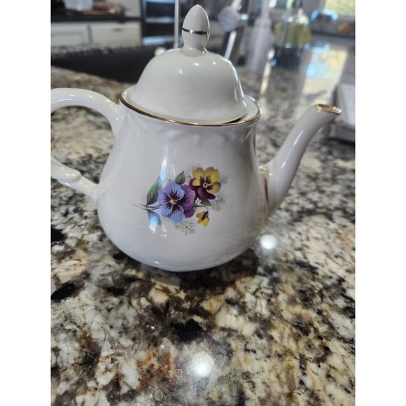 Antique Arthur Wood Pansy Teapot Fine Staffordshire Ironstone - Picture 3 of 6